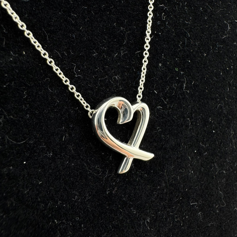 Tiffany & Co Paloma Picasso Loving Heart 925 Sterling Silver Necklace SM