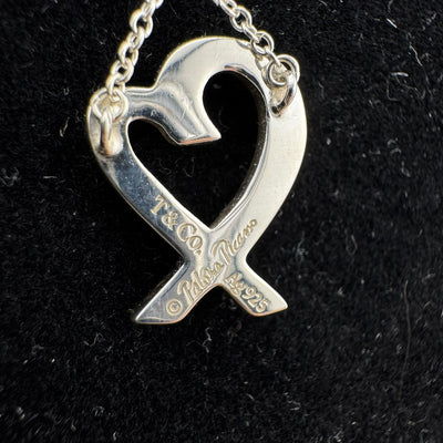 Tiffany & Co Paloma Picasso Loving Heart 925 Sterling Silver Necklace SM