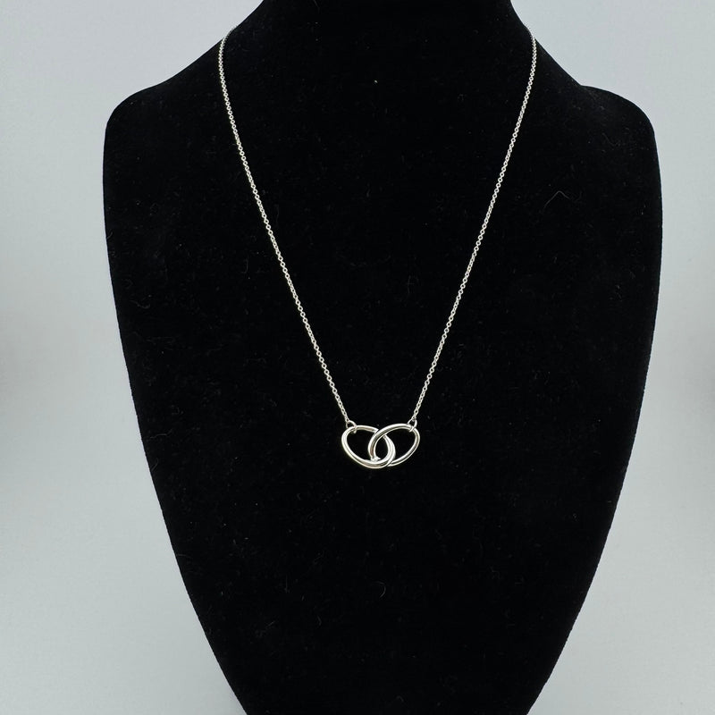Tiffany & Co Elsa Peretti Double Loop 925 Sterling Silver Pendant Necklace