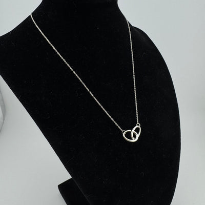 Tiffany & Co Elsa Peretti Double Loop 925 Sterling Silver Pendant Necklace