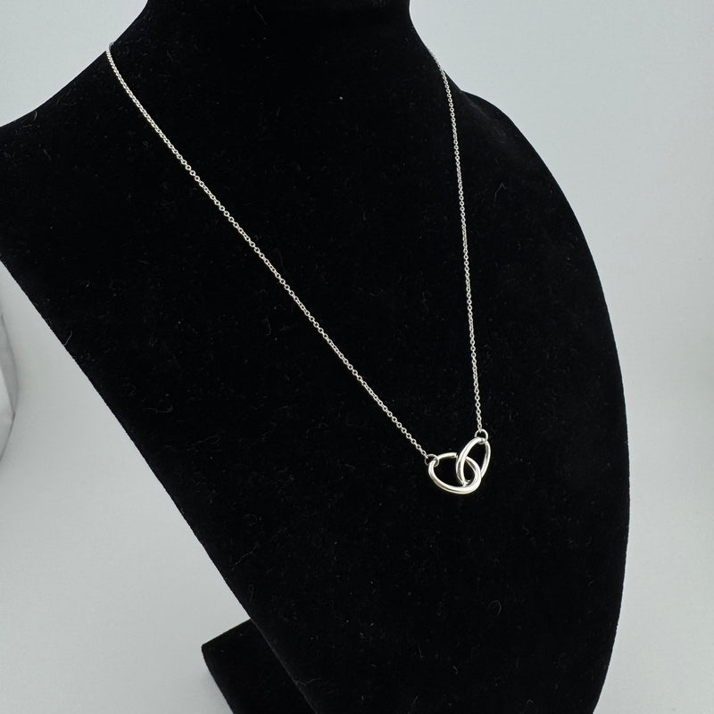 Tiffany & Co Elsa Peretti Double Loop 925 Sterling Silver Pendant Necklace