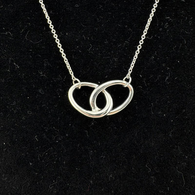 Tiffany & Co Elsa Peretti Double Loop 925 Sterling Silver Pendant Necklace