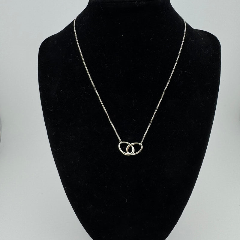 Tiffany & Co Elsa Peretti Double Loop 925 Sterling Silver Pendant Necklace