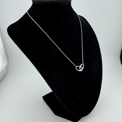 Tiffany & Co Elsa Peretti Double Loop 925 Sterling Silver Pendant Necklace