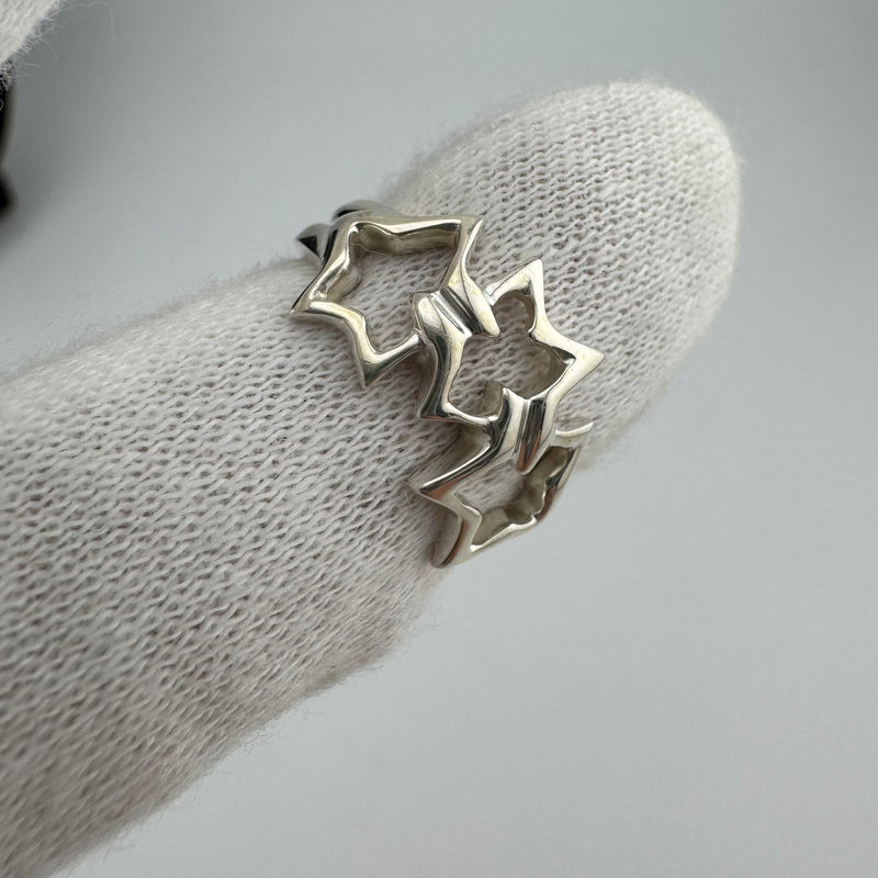 Tiffany & Co Stars Triple Star 925 Sterling Silver Ring Size 5 US