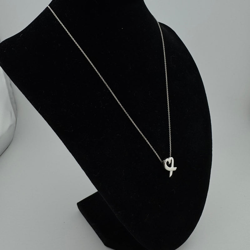 Tiffany & Co Paloma Picasso Loving Heart 925 Sterling Silver Necklace