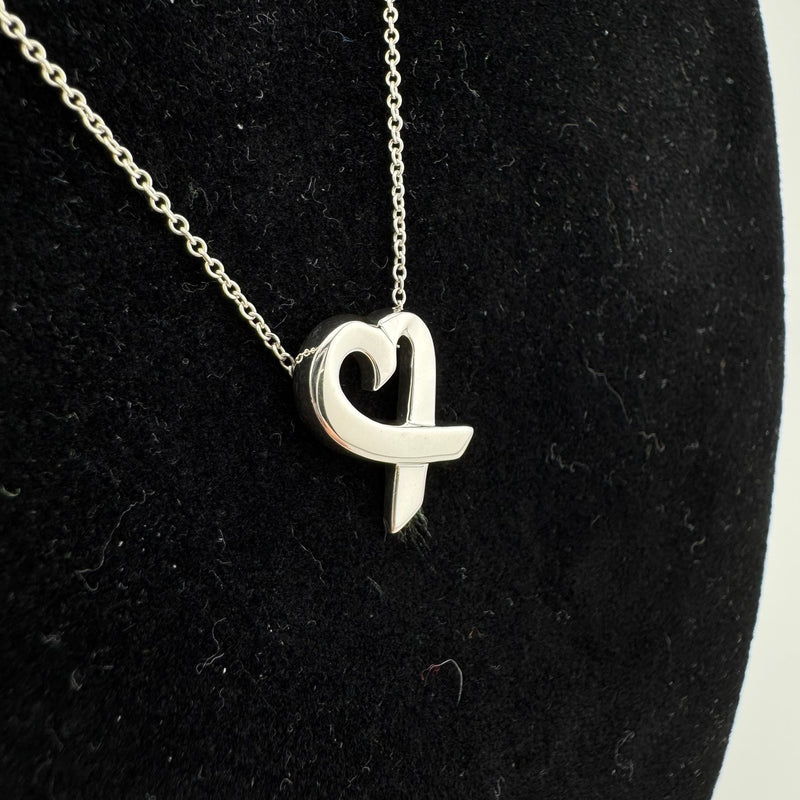 Tiffany & Co Paloma Picasso Loving Heart 925 Sterling Silver Necklace