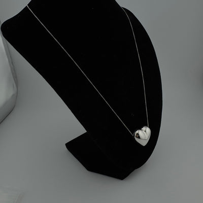 Tiffany & Co Pinched Heart 925 Sterling Silver Pendant Necklace
