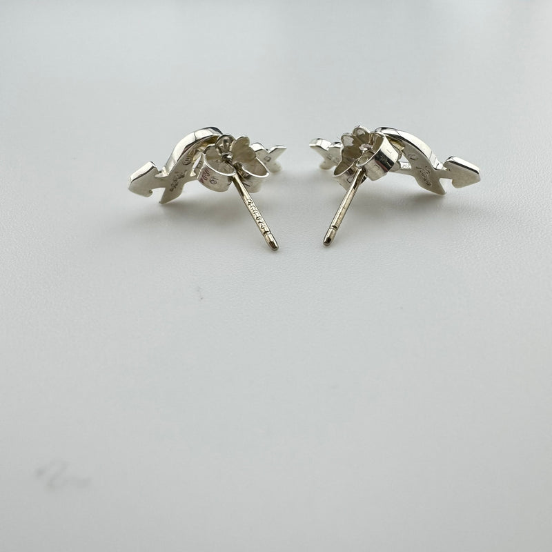 Tiffany & Co Paloma Picasso Loving Heart Arrow 925 Sterling Silver Earrings