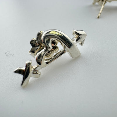 Tiffany & Co Paloma Picasso Loving Heart Arrow 925 Sterling Silver Earrings