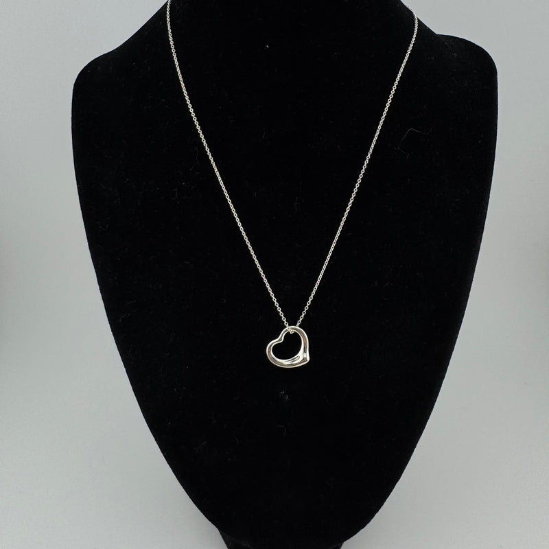 Tiffany & Co Elsa Peretti Open Heart 925 Sterling Silver Pendant Necklace
