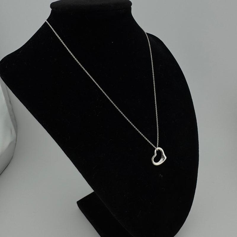 Tiffany & Co Elsa Peretti Open Heart 925 Sterling Silver Pendant Necklace