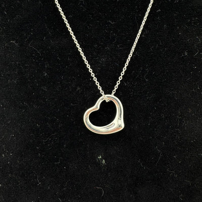 Tiffany & Co Elsa Peretti Open Heart 925 Sterling Silver Pendant Necklace