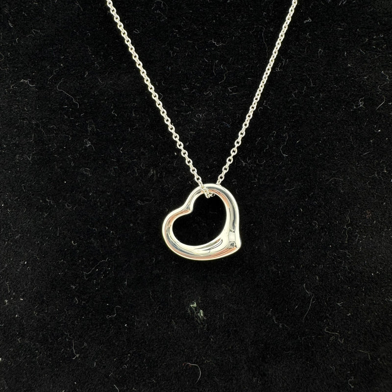 Tiffany & Co Elsa Peretti Open Heart 925 Sterling Silver Pendant Necklace