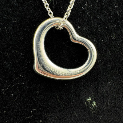 Tiffany & Co Elsa Peretti Open Heart 925 Sterling Silver Pendant Necklace