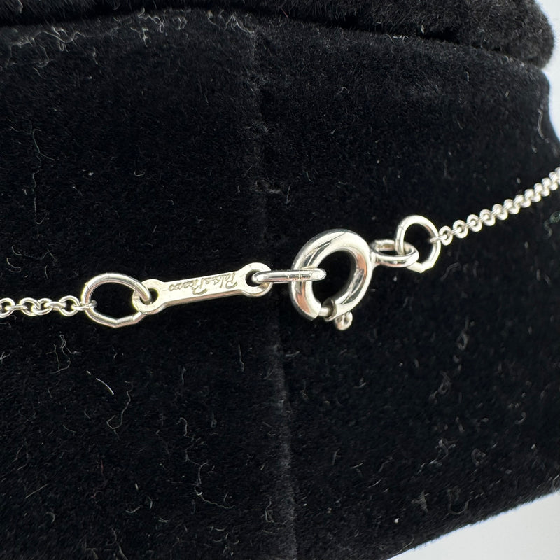 Tiffany & Co Paloma Picasso Kiss Cross 925 Sterling Silver Pendant Necklace