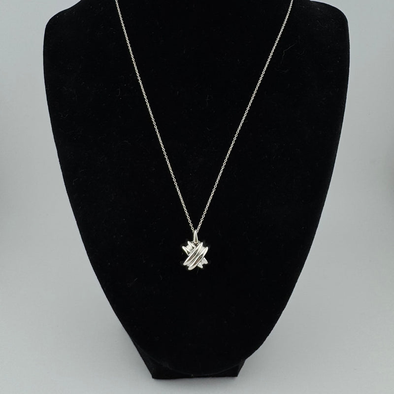 Tiffany & Co Signature X 925 Sterling Silver Pendant Necklace