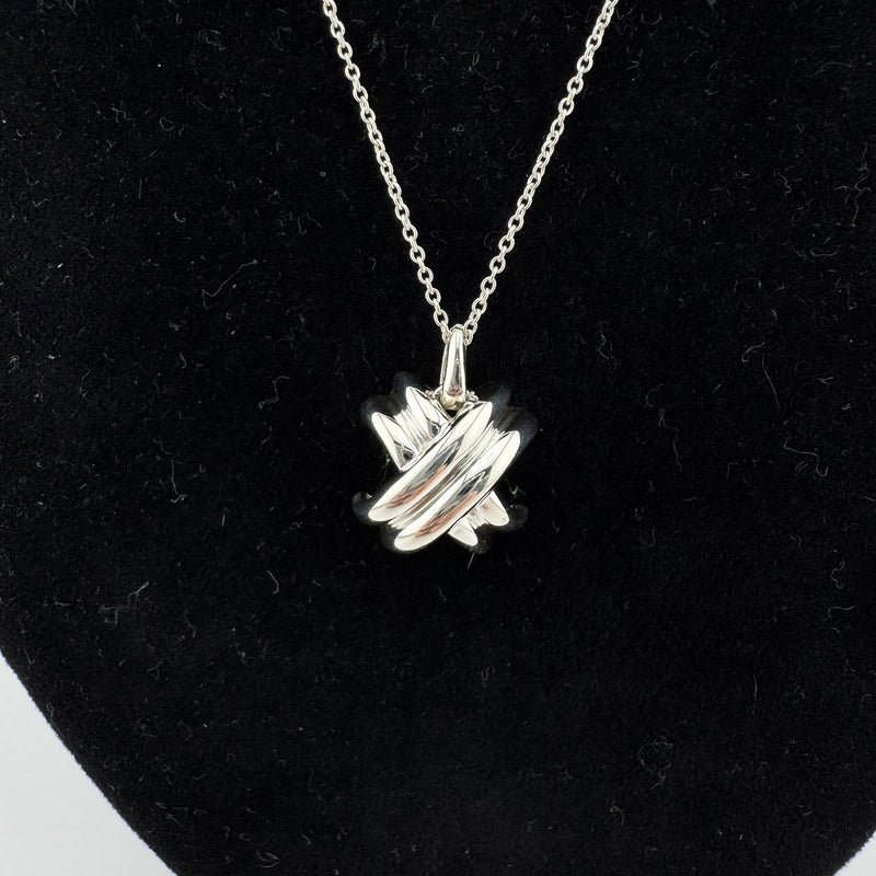 Tiffany & Co Signature X 925 Sterling Silver Pendant Necklace