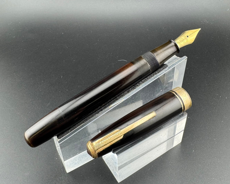 Morison Ebonite Eyedropper Fountain Pen 14K Gold Fine Nib Serviced