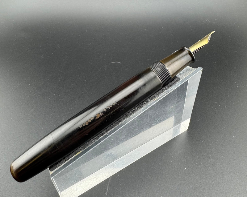 Morison Ebonite Eyedropper Fountain Pen 14K Gold Fine Nib Serviced