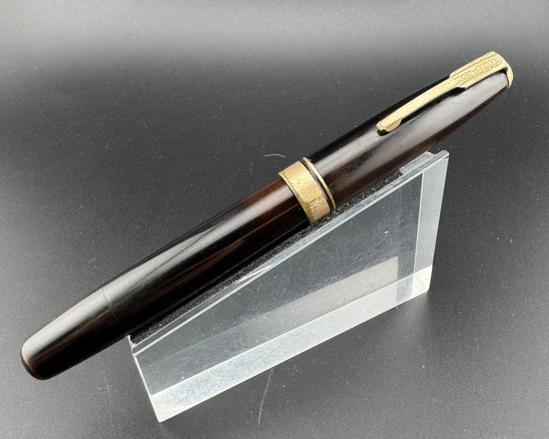 Morison Ebonite Eyedropper Fountain Pen 14K Gold Fine Nib Serviced