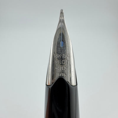 Pilot Elite Checkered Steel Pocket Fountain Pen 18K Gold Medium Nib