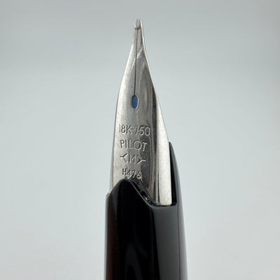 Pilot Elite Checkered Steel Pocket Fountain Pen 18K Gold Medium Nib