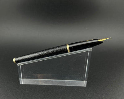 Platinum Black Leather Fountain Pen 18k Gold Fine Nib
