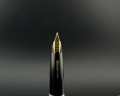 Platinum Black Leather Fountain Pen 18k Gold Fine Nib