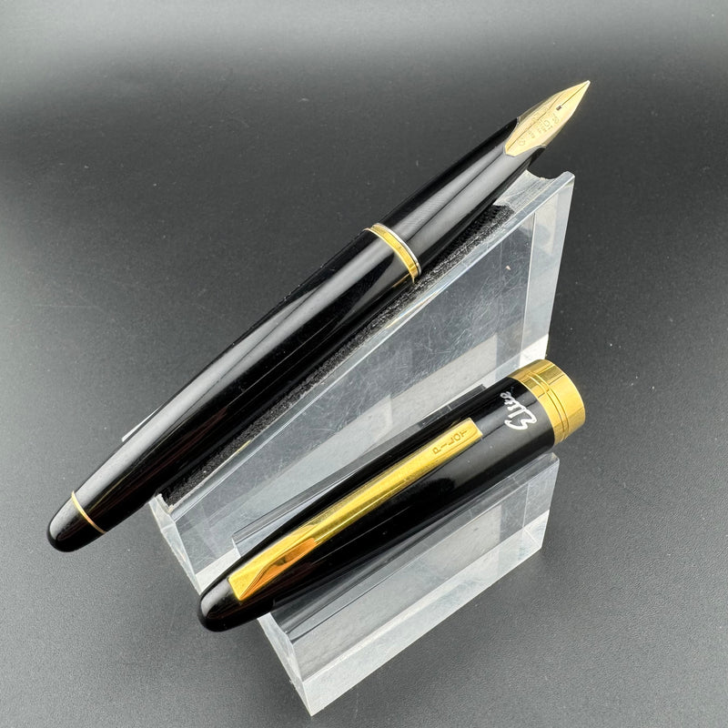 Pilot Custom Elite Black Resin Fountain Pen 18K Gold Fine Nib Mar 30 1971