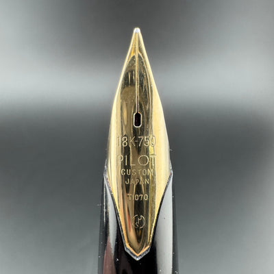 Pilot Custom Elite Black Resin Fountain Pen 18K Gold Fine Nib Mar 30 1971