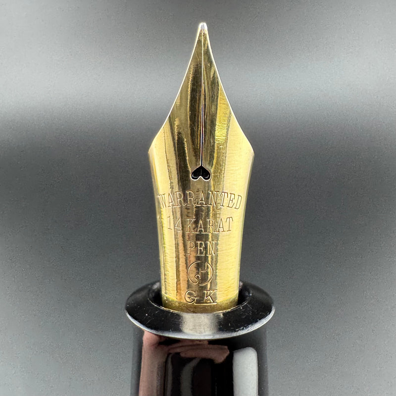 Ban-Ei Urushi Ebonite Eyedropper Fountain Pen 14K Gold Extra-Fine G.K. Nib