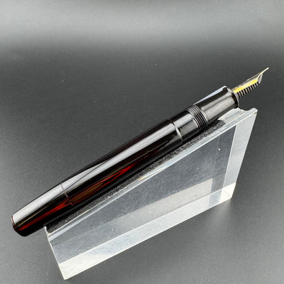 Warranted Black & Red Urushi Eyedropper Fountain Pen Steel Extra-Fine Nib