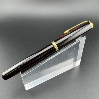 Warranted Black & Red Urushi Eyedropper Fountain Pen Steel Extra-Fine Nib