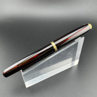 Warranted Black & Red Urushi Eyedropper Fountain Pen Steel Extra-Fine Nib