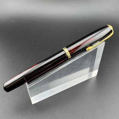 Warranted Black & Red Urushi Eyedropper Fountain Pen Steel Extra-Fine Nib