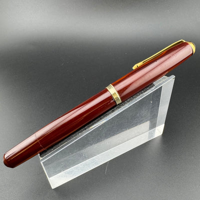 Warranted Red & Orange Urushi Eyedropper Fountain Pen Steel Extra-Fine Nib