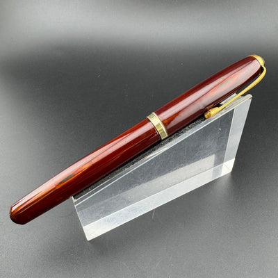 Warranted Red & Orange Urushi Eyedropper Fountain Pen Steel Extra-Fine Nib