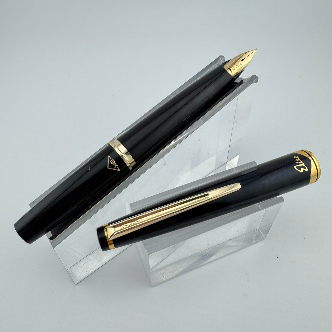 筆記具 PILOT ELITE Pilot Elite Black & Gold Resin Pocket Fountain Pen 18K Gold Medium