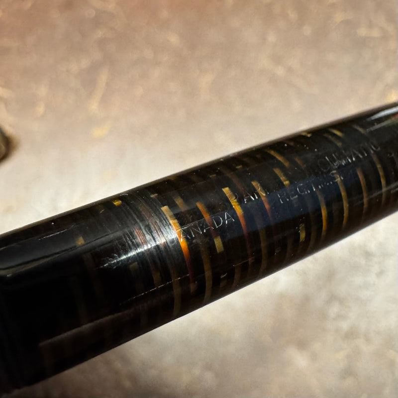 Parker Vacumatic Debutant Brown Transparent Fountain Pen 14K Gold Fine Nib