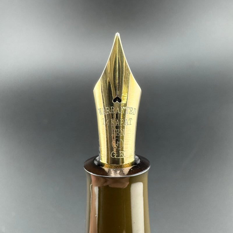 Ban-Ei Ebonite Urushi Eyedropper Fountain Pen 14K Gold G.K. Nib Serviced
