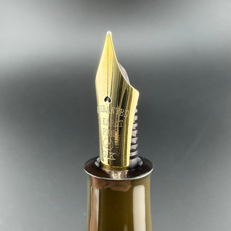 Ban-Ei Ebonite Urushi Eyedropper Fountain Pen 14K Gold G.K. Nib Serviced