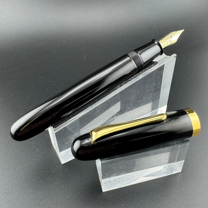 Ban-Ei Ebonite Urushi Eyedropper Fountain Pen 14K Gold 50 Nib Serviced