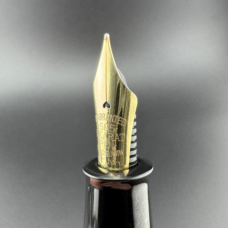 Ban-Ei Ebonite Urushi Eyedropper Fountain Pen 14K Gold 50 Nib Serviced