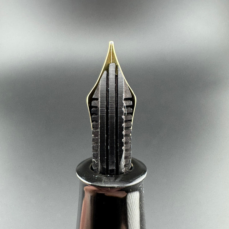 Ban-Ei Ebonite Urushi Eyedropper Fountain Pen 14K Gold 50 Nib Serviced