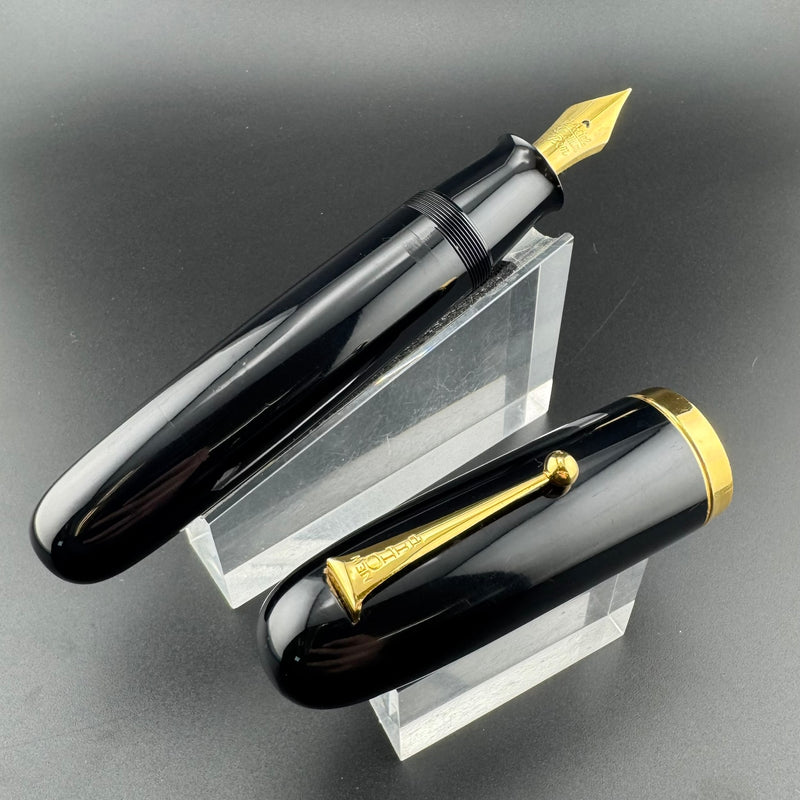 New Clip Jumbo Ebonite Eyedropper Fountain Pen Steel Extra-Fine Nib Serviced
