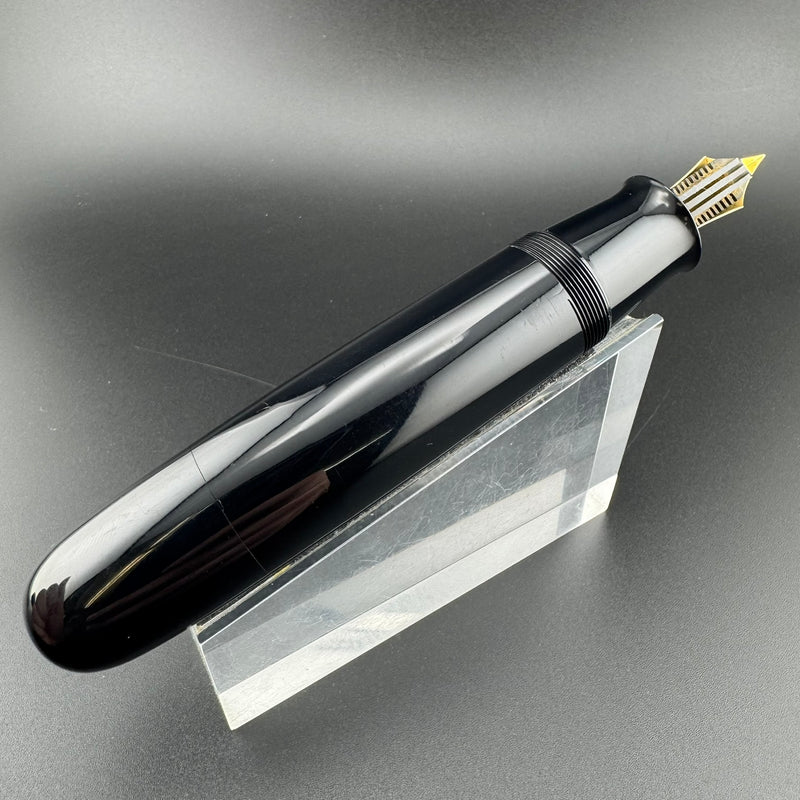 New Clip Jumbo Ebonite Eyedropper Fountain Pen Steel Extra-Fine Nib Serviced