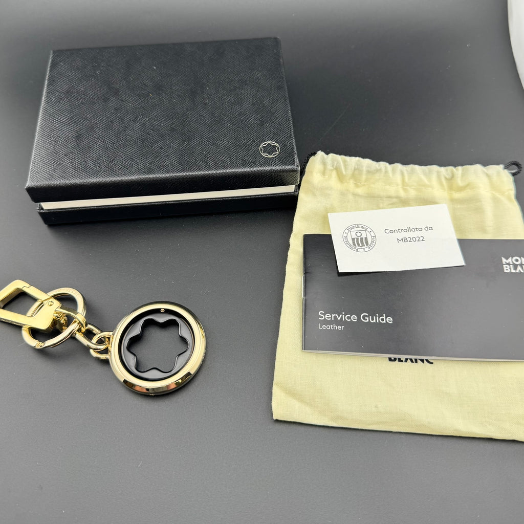 Montblanc Meisterstück Spinning Emblem Onyx and Gold Keychain NOS