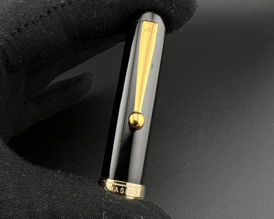 Ohasido Handmade Black Ebonite Fountain Pen 14K Gold H-M Nib