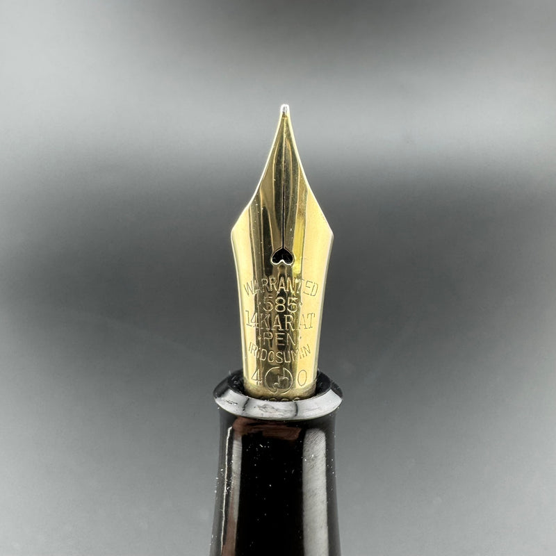 Yugo Black Ebonite Eyedropper Fountain Pen 14K Gold G.K. 40 Fine Nib